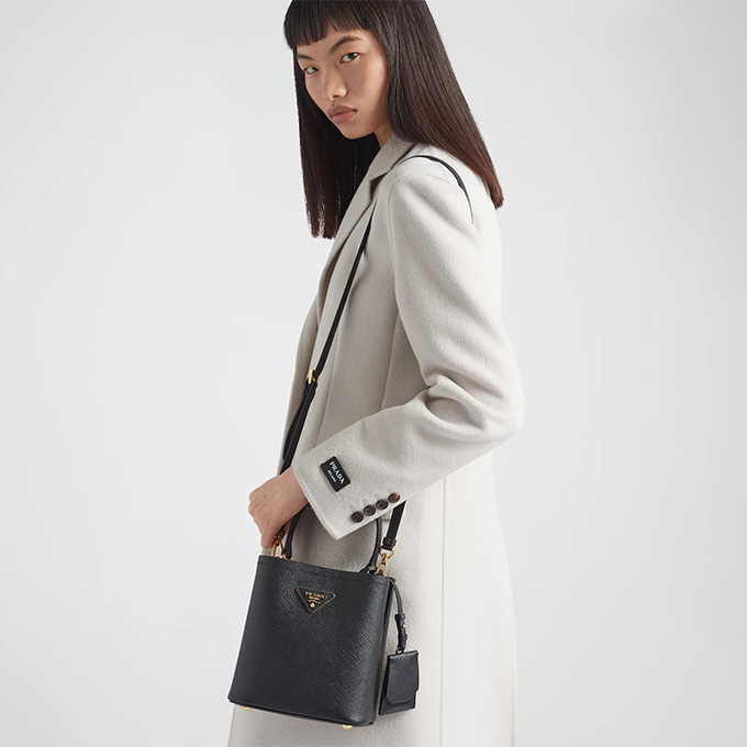 prada panier mini saffiano leather bucket bag #1ba217
